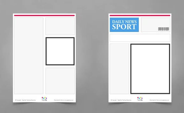 blank newspaper template kids free