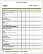 Free Project Budget Example PDF