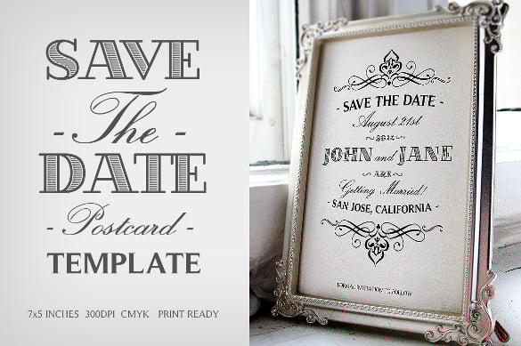 save the date elegant wedding invitation template