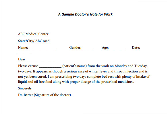 22 doctors note templates free sample example format download