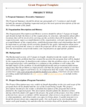 Grant Proposal summary Template