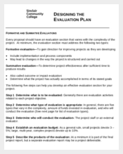 designing evaluation plan