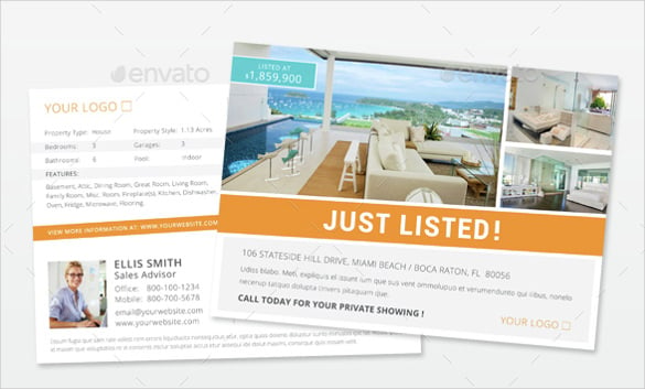 postcard template of luxury real estate
