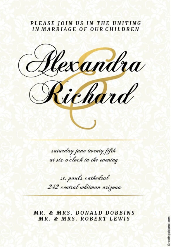Wedding Invitation Template - 71+ Free Printable Word, PDF, PSD ...
