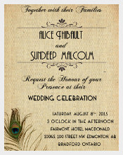 Printable Peacock Wedding Invitation Suite