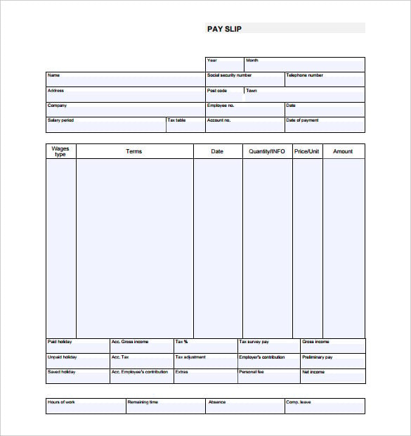 blank usa pay stub template pdf printable download