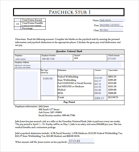 free download pay stub