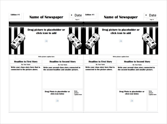 classroom newspaper free ppt template download