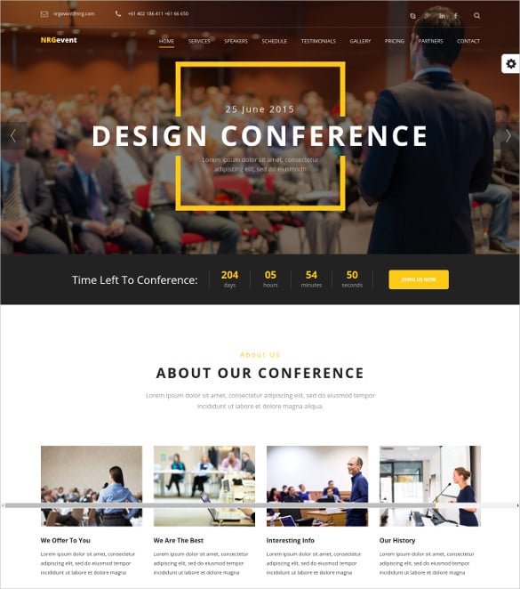 conference event wordpress bootstrap theme