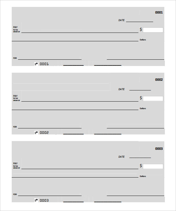 Microsoft Word Downloadable Printable Fillable Blank Check Template