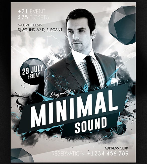 minimal sound free poster psd template