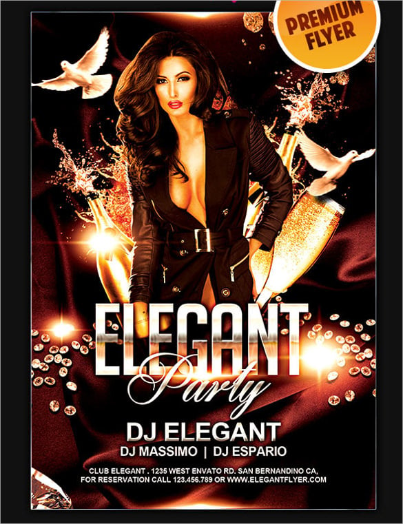 elegant party poster psd template download