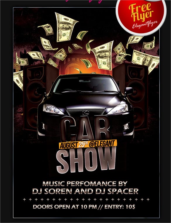 car show free poster psd template download