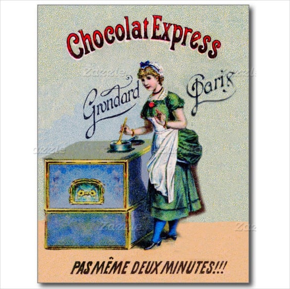 vintage chocolate advertising cooking postcard
