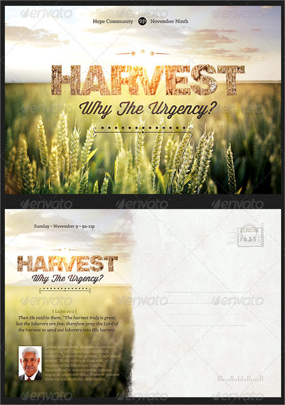 harvest church postcard template