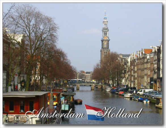 amsterdam western church holland postcard
