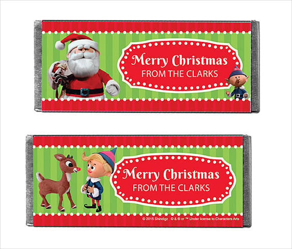 classic rudolph personalized candy bars wrapper