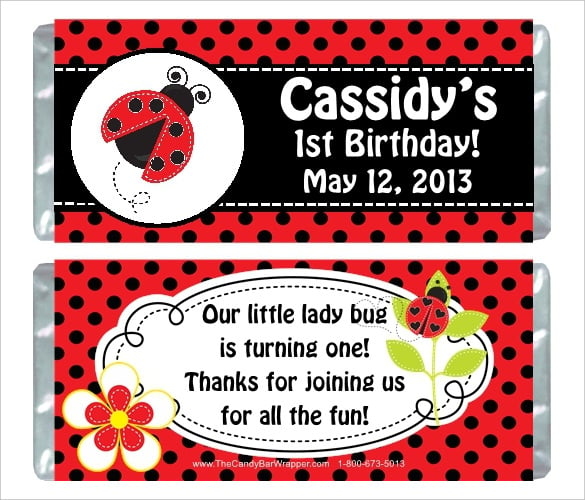 ladybug birthday party wrappers template download