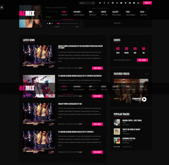 music band club party event drupal theme