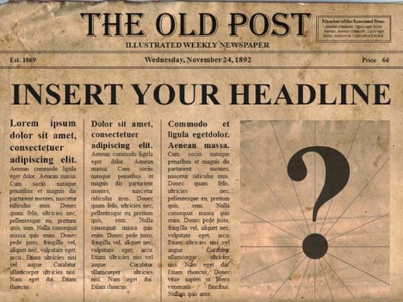 sample old newspaper template free download