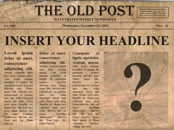 free old newspaper template word