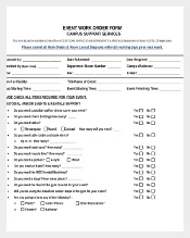 Example Format Template for Events Work Order Form