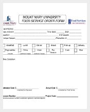 Food Catering Service Order Form Sample Example Format