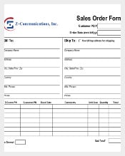 Sample Sales Order Form Free Download