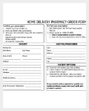 Example Template for Pharmacy Home Order Form