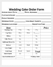 Wedding Cake Order Form Free Document Download