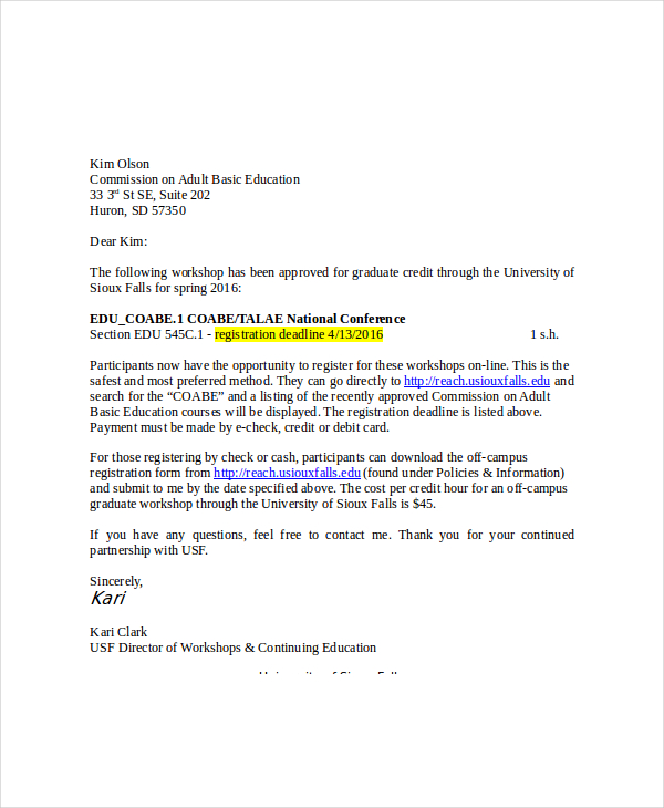 Sample Approval Letter Format