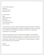 Example Complaint Letter to Landlord