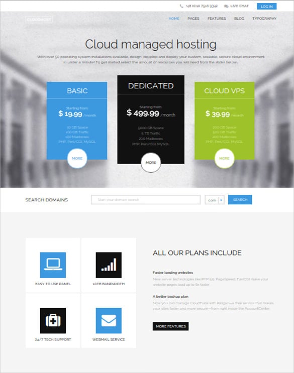 cloudhost joomla hosting html 5 template
