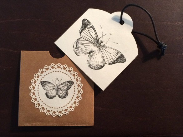 butterfly gift tags with matching envelope