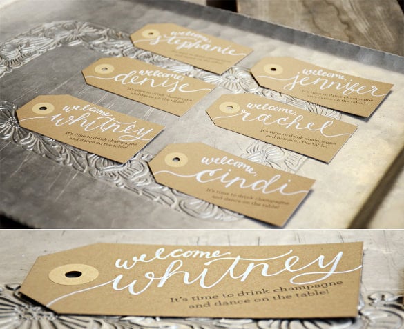 handwritten calligraphy personalized gift tags template