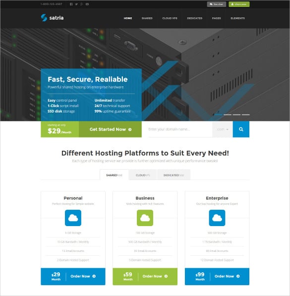 professional hosting html5 template