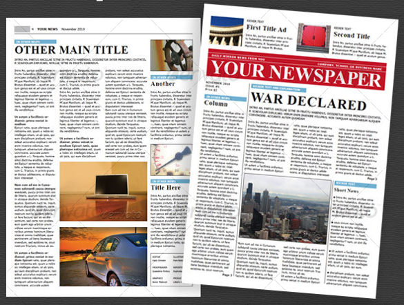 indesign format school newspaper template download