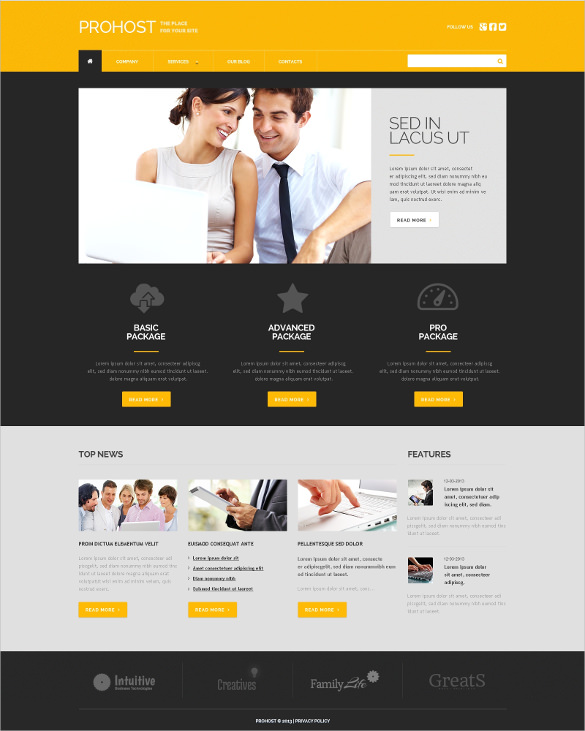 hosting responsive wordpress html 5 theme