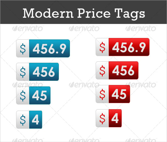 modern price tag with psd format