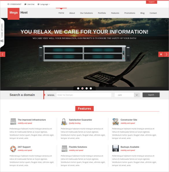 bootstrap 3 html5 hosting template