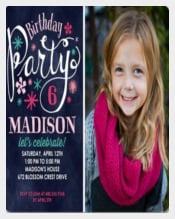 Begonia Birthday Party Invitation