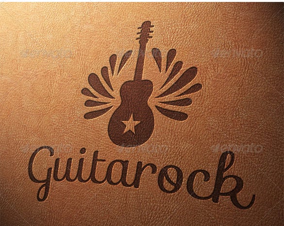 guitar rock logo template