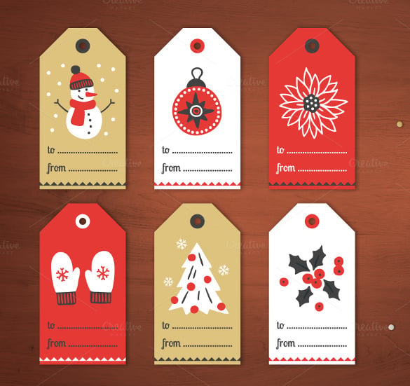 christmas ribbons stickers favour tag template