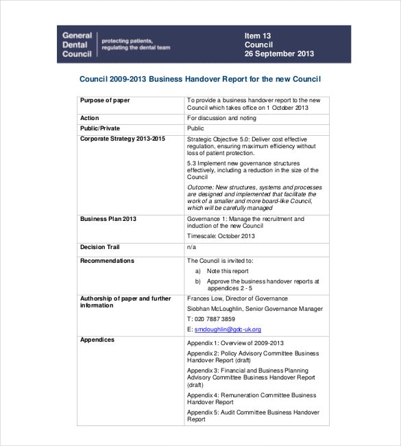 Job handover format doc download resume