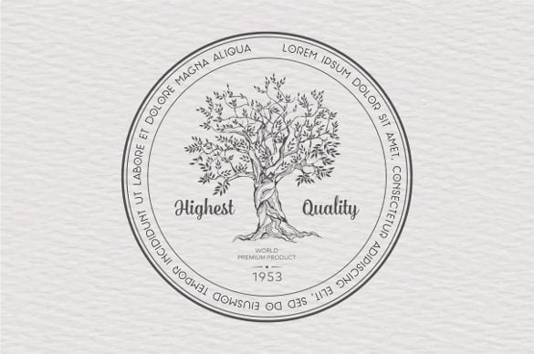 vintage label with tree logo