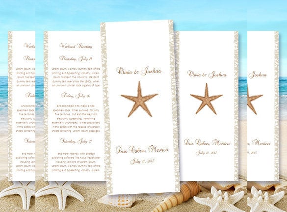 starfish wedding itinerary template