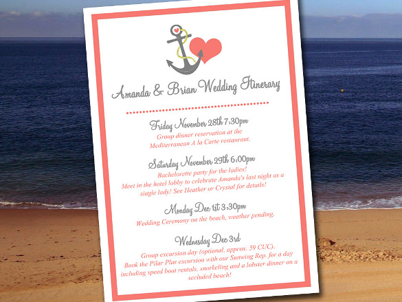 52+ Wedding Itinerary Templates - DOC, PDF, PSD | Free &amp; Premium Templates