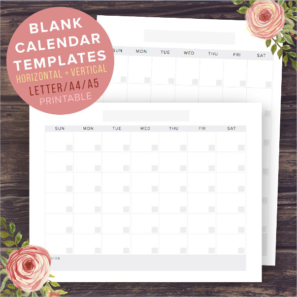 39+ Blank Calendar Template