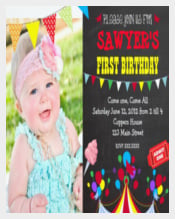 Circus Carnival Birthday Party Invitation