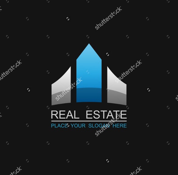 real estate logo on blackground